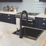 Matt Black Pull-Out Kitchen Mixer Tap | Single Lever Brass Faucet Image 4