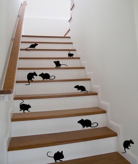 Halloween Decor, Halloween Black Decor, Halloween Sign, Rat Wall Decals, Mice Wall Decals, Halloween Decals, Mouse Stickers, Mice Decals