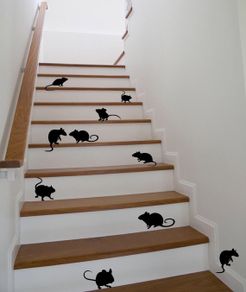 Halloween Decor, Halloween Black Decor, Halloween Sign, Rat Wall Decals, Mice Wall Decals, Halloween Decals, Mouse Stickers, Mice Decals