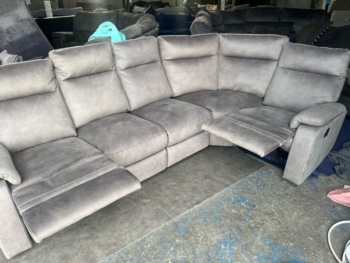 Grey corner recliner sofa