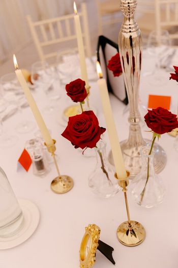Wedding table vases and candleholders
