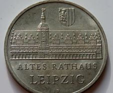 Leipzig Old City Hall 5 Mark 1984 East Germany DDR Rare