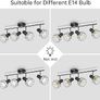 Ceiling Light Fitting Spot Light Rotatable Retro Spotlight Fixture Industrial Ceiling Lights E14 Base Adjustable with Black Metal Cage Flush Mount for Bedroom Living Room Hallway Image 5