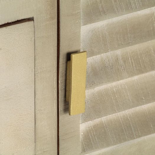 Drawer Cabinet Solid Mango Wood Grey with Brass 140x40x80 cm