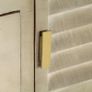 Drawer Cabinet Solid Mango Wood Grey with Brass 140x40x80 cm Image 5