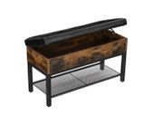 Upholstered bench seat with storage space shoe storage