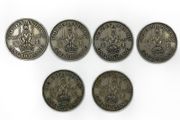 6x 1947 Scottish Shilling Coins George VI -UK Pre-Decimal