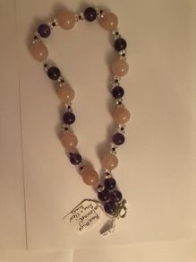 Amethyst, Garnet, Rose & Clear quartz necklace