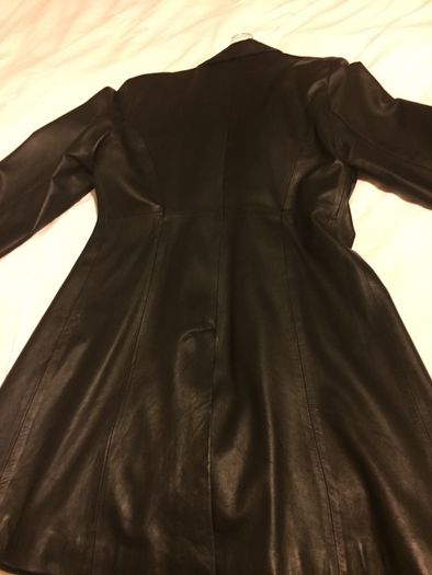 Black Leather Vard Coat Size 12-14