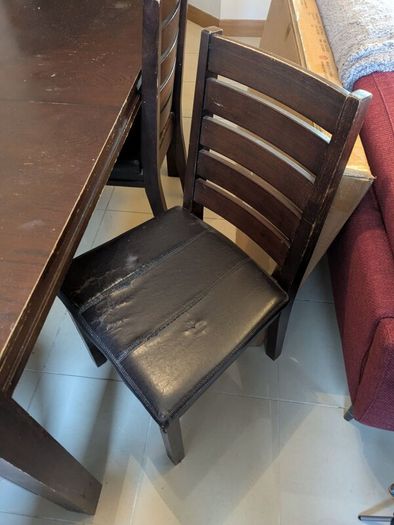 Table and four chairs