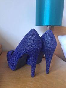 Blue platform Heels