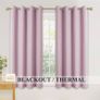 NEW SALE | Bedroom Curtains - Nursery Pink Blackout Curtains 46 x 54 for Sunlight Blocked Short Window Treatments for Kid's Room, 2 Pieces, Light Pink Image 2