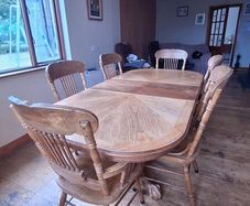 Solid Wood Extendable Dining Table and 6 Chairs