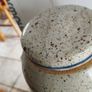 Rare Early Nicholas Mosse Irish Stoneware BLUE BIRD MOTIF Storage 8 1/4 inchs Tall Canister & Lid The lid have a cracke and been fixed Image 3