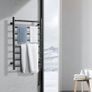 8 Bars Towel Warmer Rack, Wall Mounted Heated Towel Rack for Bathroom, IPX5 Waterpoof Towel Heater Rack with Timer & LED Display Screen, 5 Levels Adjustable Temperature Towel Heater, Black Image 2