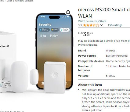 Meross MS200 Smart door and window sensor WLAN