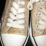 Gold Converse style shoes, size 3 Image 4