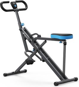 2 in 1 Squat Rowing Machine, Easy Setup and Foldable Exercise Equipment, Glute Trainer, Glutes and Leg Home Workout