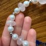 Noriko cultured pearl necklace with sterling silver and pink crystal beads new Image 9