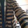 Vintage striped coat with furry collar size S Image 9
