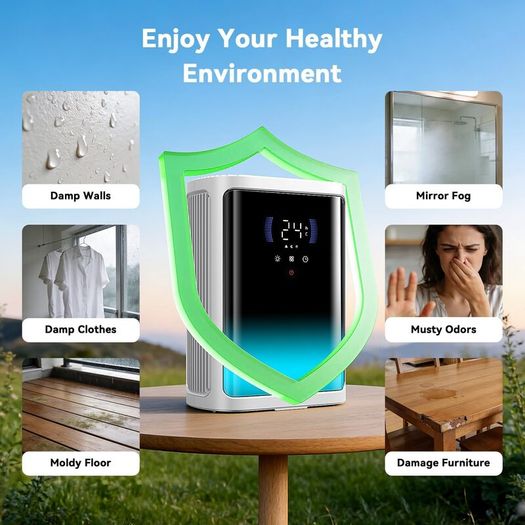 Dehumidifier, 3000ML Dehumidifiers for Home, Dehumidifiers for Drying Clothes with Sleep Mode| 6/8/12H Timer & Full-Panel 7-Color Light, Bedroom Dehumidifier for Wardrobe, Basement, Garage, RV