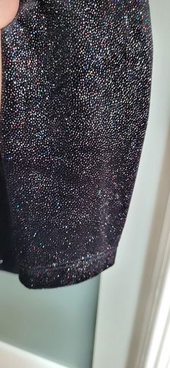 H&M black velvet sparkle dress Sz S (Fit 10-12UK)