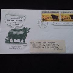 USA Stamps : Rural America , 100th Anniversary Angus Cattle In The United States , First Day Cover - 1973