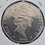 Rare, Christmas Isle of Man 50p. 1990, Free Post Image 2