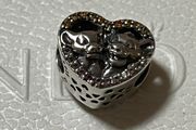 Pandora Disney The Lion King Simba &amp; Nala Heart Charm -like new