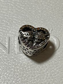 Pandora Disney The Lion King Simba & Nala Heart Charm -like new