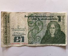 1989 Irish 1 Punt Pound Note