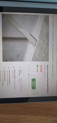 Shower screen wall profile. Brand Merlyn
