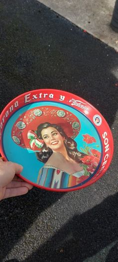 Corona metal tray ,,nice condition, few marks with age ,buyer collects or pays postage, see pictures for condition, sold as is