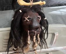 Shrunken Head Tribal Art Hanging