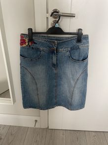 Fransa Vintage Denim Skirt