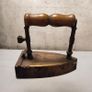 Antique Solid Brass Box Iron Set  Large and Matching Mini Museum Quality Image 2