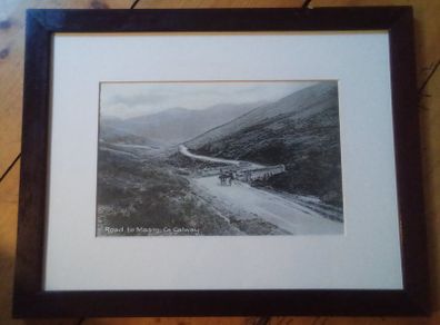 Framed Vintage B&W Print - Road to Maam, Co. Galway