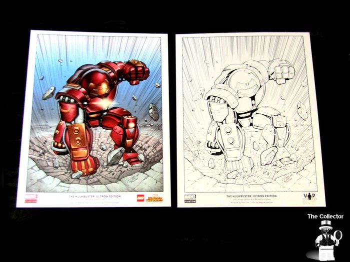 Lego VIP Hulkbuster Ultron Edition Art Prints Artwork By Ron Lim For Lego Marvel Super Heroes Iron Man Hulkbuster Ultron Edition Prints Color And VIP Black And White Variants Rare And Hard To Find BOTH BLACK AND WHITE AND COLOR LIMITED EDITION SET Rare An