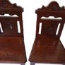 CLEARANCE PAIR of antique 19th century Victorian mahogany hall chairs Image 3