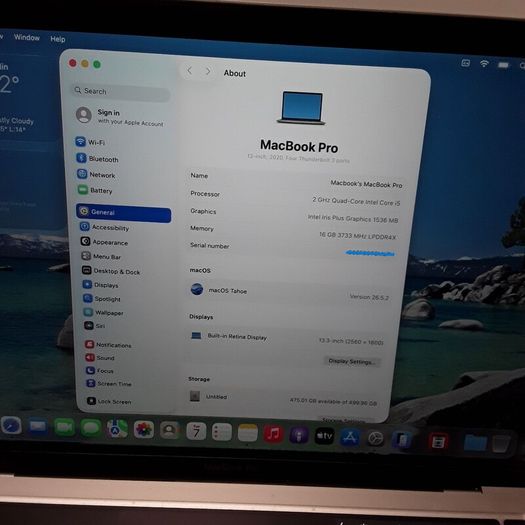 MacBook Pro 13-inch 16GB RAM (2020) | Intel Core i5 | 500GB SSD