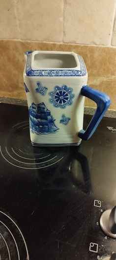 Blue and white