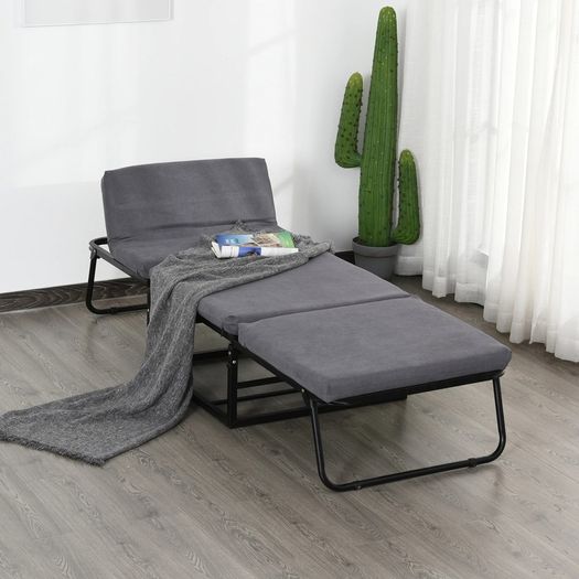 New 2 In 1 Folding Sofa Bed Home Lounge Cot Guest Stool W Thick Padded ...