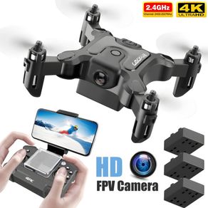 Mini Professional Drone Portable RTF Foldable RC Quadcopter with 4 Batteries