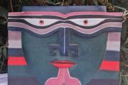 Wooden Tribal Indinesian Rainbow Vayu Face