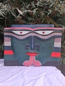 Wooden Tribal Indinesian Rainbow Vayu Face