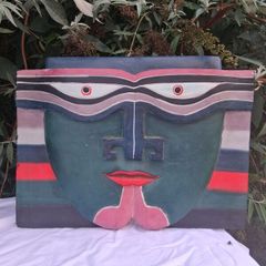 Wooden Tribal Indinesian Rainbow Vayu Face
