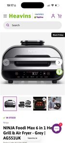 Ninja Foodi Max 6 In 1 Health Grill & Air Fryer - Grey |