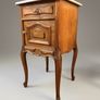 Exceptional Pair of Early 20th-Century Walnut & Marble-Top Bedside Cabinets Image 3
