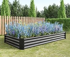 Large Raised Beds for Garden,Galvanized Planter,8x4x1 FT