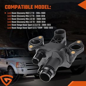 LR073372 Thermostat Housing Water Outlet Pipe Fit for Land Rover Discovery Mk3 Mk4 Range Rover Sport 1316061 1331447 1357091
